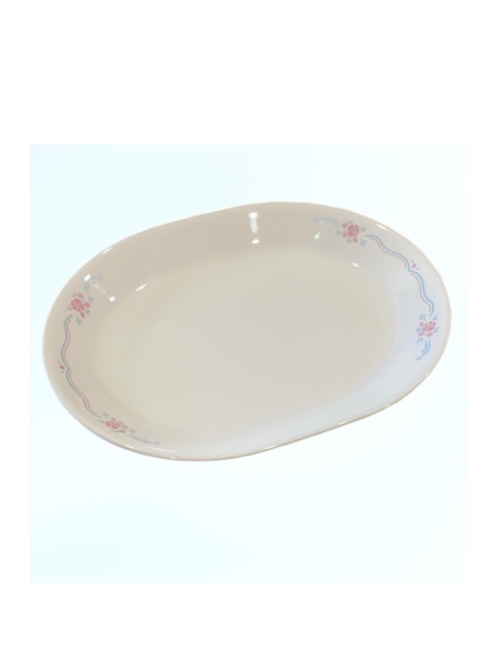 Corelle English Breakfast  Pink Blue Floral Serving Dish